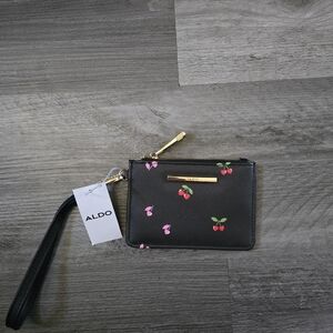 Aldo Black Wristlet with Cherry Print